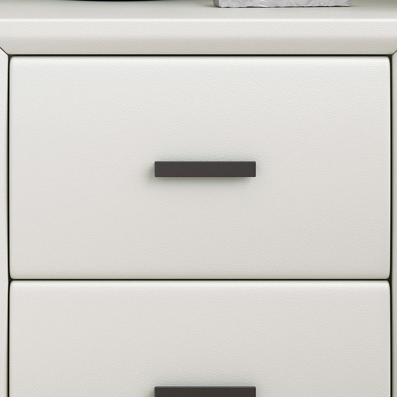 19 "H Moderne Nachttisch-Kunstleder 2-Drawer-Aufbewahrungstisch mit Beinen