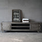 Meuble TV 17,72"H, console TV grise de style industriel avec 2 portes pour salon