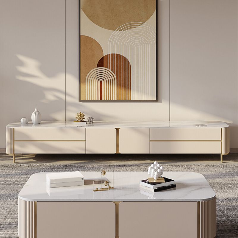 Modern TV Stand Console Stone TV Media Console with 4 Drawers Clearhalo 'furn' 'furn_tv_stands_entertainment_centers' 'Furniture' 'Living Room Furniture' 'TV Stands & Entertainment Centers' 'TV Stands & Media Storage Furniture' 'tv_stands_entertainment_centers' 1200x1200_52f561d0-d4a6-48fe-990e-de34981543ce