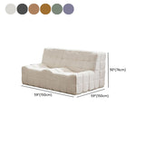 Scandinavian Corduroy Armless Sofa Minimalist 59" Wide Loveseat