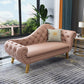 Traditional Leather Accent Chair One Armed Rolled Arms Chaise