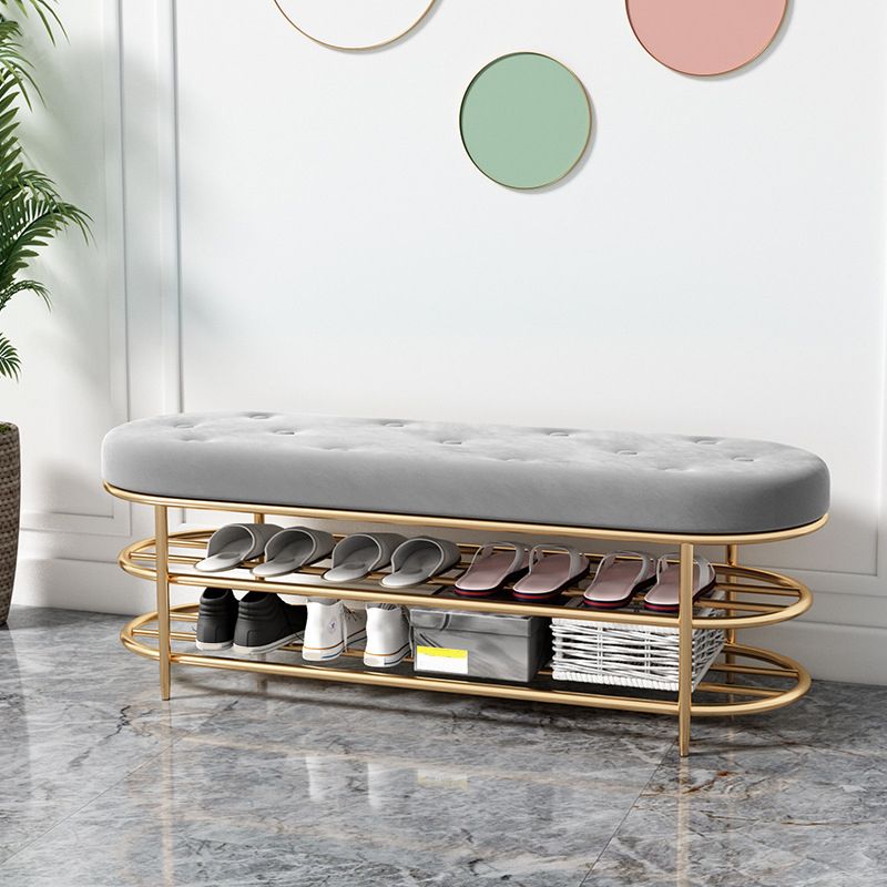 14.04-inch Width Modern Seating Bench Cushioned Metal Entryway Bench Clearhalo 'Benches' 'Chairs & Seating' 'furn' 'furn_benches' 'Furniture' 'Living Room Furniture' 1200x1200_52f85c96-dbc8-4dcc-9760-6fe994c9398d