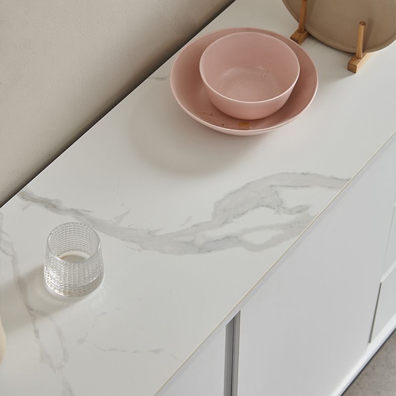 Mesa de buffet de piedra y madera del aparador de buffet con cajones