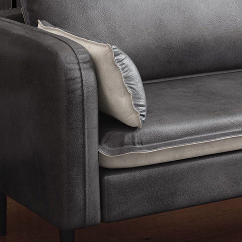 Sofá de brazo cuadrado de cuero moderno de 30,7 "H Mid Century para sala de estar para sala de estar