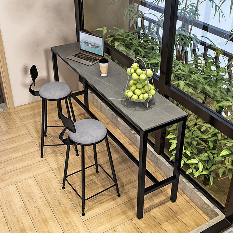 Stenen bar eettafel glam rectangle balk tafel met schroefvoetstuk voor woonkamer