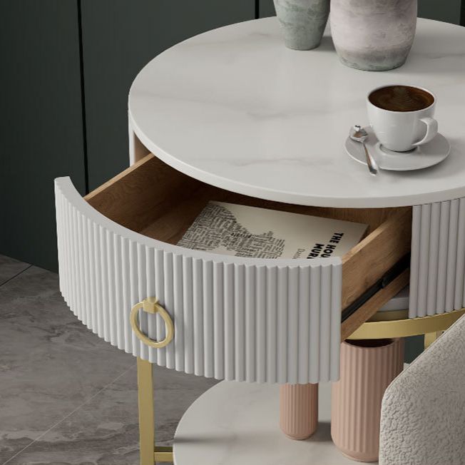 Armoire de chevet de lit de lit de lit glam classique avec tiroir