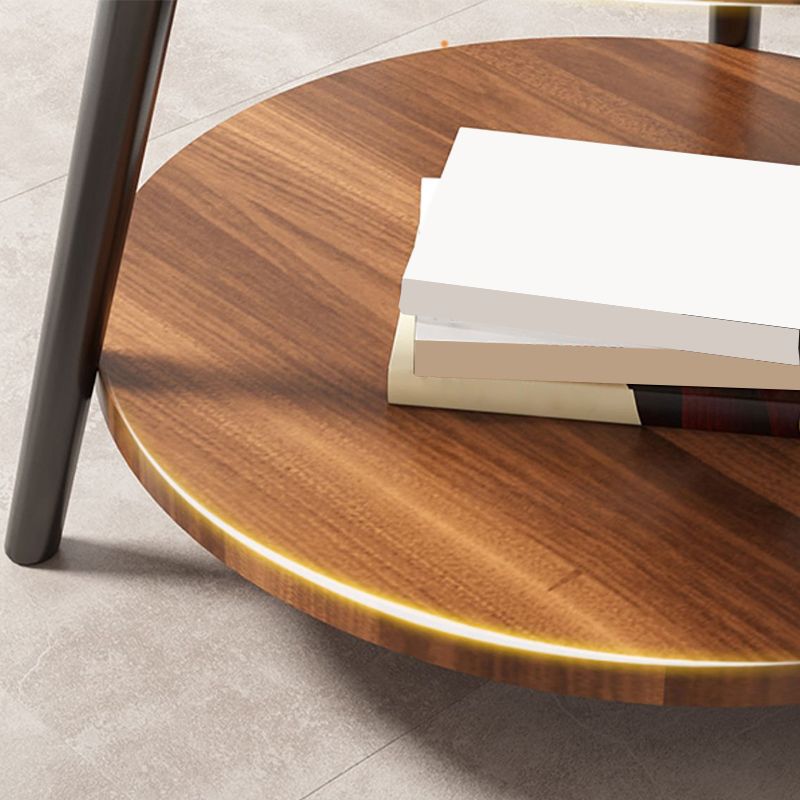 Wood Cocktail Table 3 Legs Modern Single Coffee Table with Shelf Clearhalo 'Coffee & Accent Tables' 'Coffee Tables' 'coffee_tables' 'furn' 'furn_coffee_tables' 'Furniture' 'Living Room Furniture' 1200x1200_52fb65d0-deda-4b45-b04d-5496d844adc6