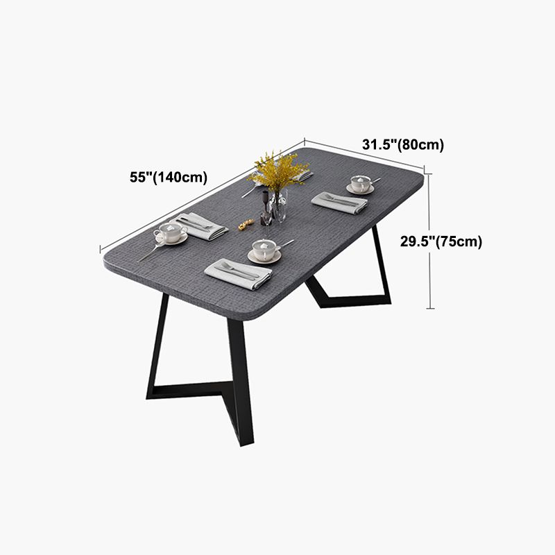 Metal Industrial Rectangle Dining Table Grey Wood Top Table with Sled Base Clearhalo ' dining_table' 'Dining Tables & Seating' 'Dining Tables' 'furn' 'furn_dining_table' 'Furniture' 'furniture_dining_table' 'Kitchen & Dining Furniture' 'kitchen&dining_furn' 'kitchen' 'kitchen_dining_table' 1200x1200_52fb7a0f-7710-4524-875b-4f34aad11aee