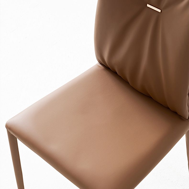Silla de cena sin brazo de cuero con faux de faux