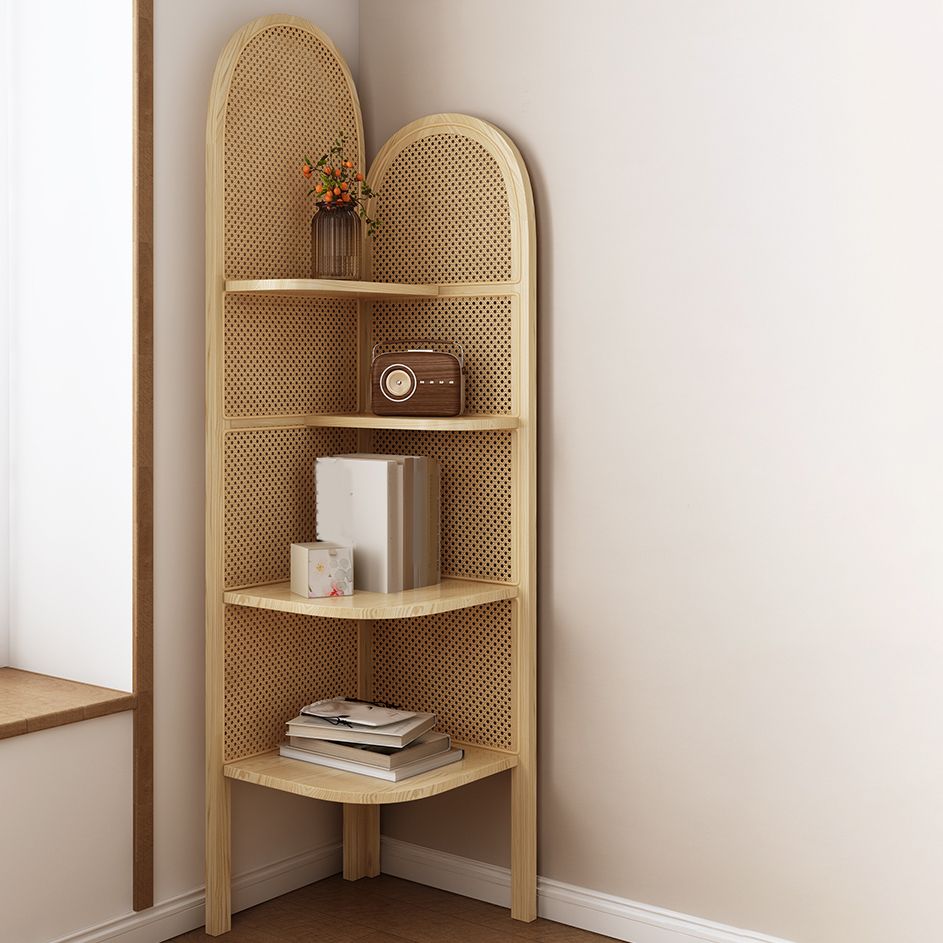 Contemporary Wooden Bookshelf Corner 4 Shelves Closed Back Bookcase Clearhalo 'Bookcases' 'furn' 'furn_bookcases' 'Furniture' 'Office Furniture' 1200x1200_52fe01d3-6d10-4485-99ef-4d3e1f716f82