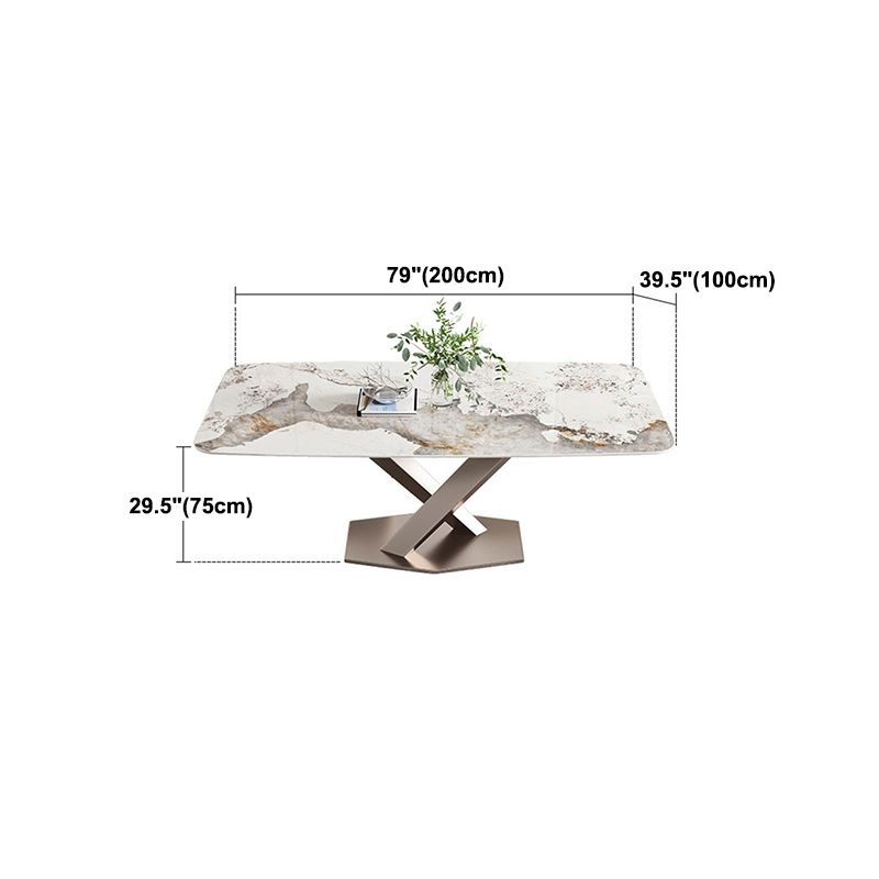 Nordic Sintered Stone Top Dining Set Rectangle 1/4/5/7 Pieces Dining Room Table Set