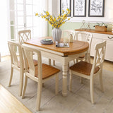 Traditional Solid Wood Dining Room Set with Rectangle Top and White Base Dining Furniture Clearhalo 'Dining Room Sets' 'Dining Tables & Seating' 'dining_room_set' 'furn' 'furn_dining_room_set' 'Furniture' 'furniture_dining_room_set' 'Kitchen & Dining Furniture' 'kitchen&dining_furn' 'kitchen' 1200x1200_52fe97a9-14b0-405c-9ef2-2010ade59409