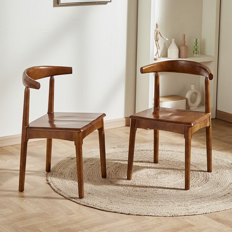 Zeitgenössischer Esszimmer Massives Holz offener Rückseite Esstuhl