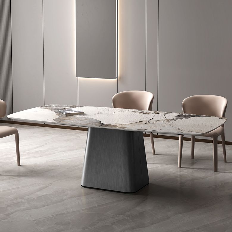 Metal Traditional Luxury Rectangle Table Sintered Stone Indoor Table with Pedestal Base Clearhalo ' dining_table' 'Dining Tables & Seating' 'Dining Tables' 'furn' 'furn_dining_table' 'Furniture' 'furniture_dining_table' 'Kitchen & Dining Furniture' 'kitchen&dining_furn' 'kitchen' 'kitchen_dining_table' 1200x1200_52ffb9b5-cb75-4679-aaea-3a6784bbc1c2