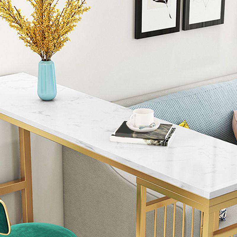 Table à vin de comptoir en marbre avec rangement Table de pub de hauteur de bar blanc de rangement pour boutique