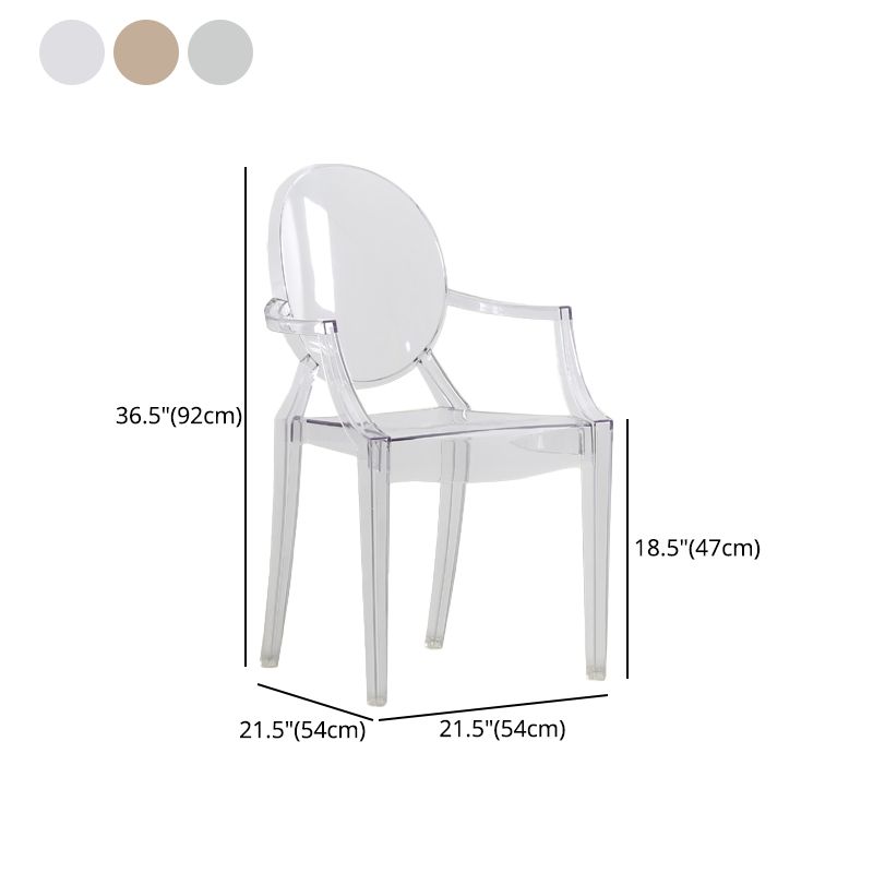 Scandinavian Style Dining Chair Home Acrylic Open Back Dining Chair with Arm Clearhalo ' kitchen&dining_furn' 'Dining Chairs' 'Dining Tables & Seating' 'dining_chair' 'furn' 'furn_dining_chair' 'Furniture' 'furniture_dining_chair' 'Kitchen & Dining Furniture' 'kitchen' 1200x1200_5302dae0-dc3a-41ba-86c3-59c6e4e45d7c