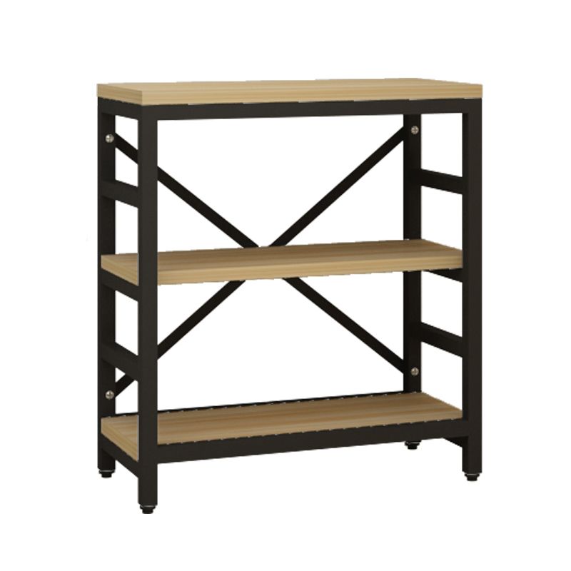 Estantería de estilo moderno marco de metal negro abiertamente estantería para la oficina