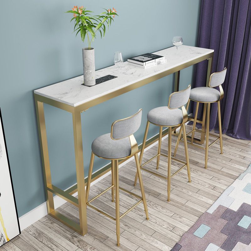 Glam Counter Round Bar Stool Armless Velvet Bar Stool with Iron Base and Footrest Clearhalo 'Bar Furniture' 'Bar Stools' 'bar_stools' 'furn' 'furn_bar_stools' 'furniture_bar_stools' 'Kitchen & Dining Furniture' 'kitchen&dining_furn' 'kitchen' 'kitchen_furn' Furniture' 1200x1200_53072642-af4e-462e-af17-8550b8cc211e