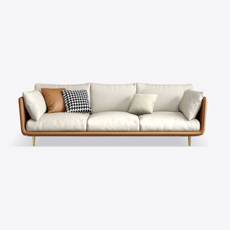 Imitated Leather Upholstered Sofa with Latex Seat Padding on Pillow Back Clearhalo 'furn' 'furn_sofas' 'Furniture' 'furniture_sofas' 'kitchen' 'kitchen_sofas' 'Living Room Furniture' 'Sofa' 'sofas' 1200x1200_5308af00-8967-4e9c-9c4a-3037ed68ee5b