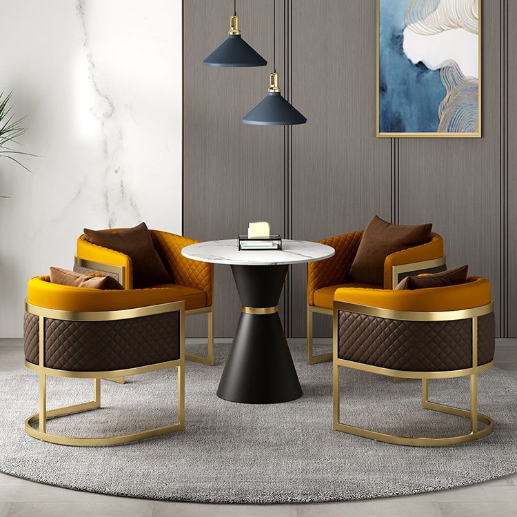 Juego de comedor de piedra blanca para la cocina 1/2/5 piezas de mesa redonda moderna