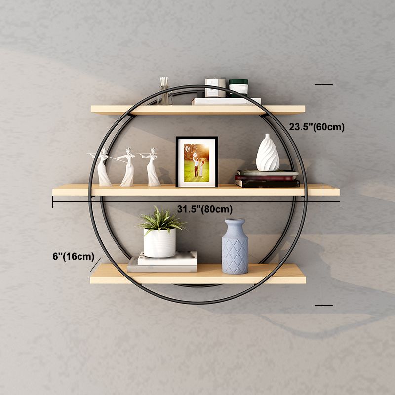 Industrial Wall Mounted Bookshelf Black Iron Frame Pine Shelf Bookshelf for Living Room Clearhalo 'Bookcases' 'furn' 'furn_bookcases' 'Furniture' 'furniture_bookcases' 'kitchen' 'kitchen_bookcases' 'Living Room Furniture' 'Office Furniture' 1200x1200_530b3d2a-ae03-442c-a0f1-5558d31bd306