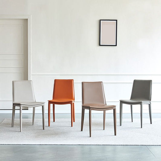 Chaise d'accélération simple moderne Faux Coueur de salle à manger sans bras coloré pour un usage domestique