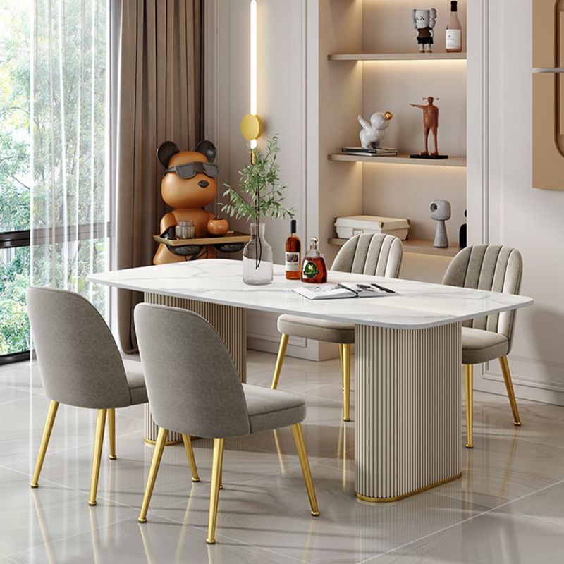 Nordic 1/2/5/6/7 Pieces Dining Set Rectangle Table and Leather Chairs Dinette Set Clearhalo 'Dining Room Sets' 'Dining Tables & Seating' 'dining_room_set' 'furn' 'furn_dining_room_set' 'Furniture' 'furniture_dining_room_set' 'Kitchen & Dining Furniture' 'kitchen&dining_furn' 'kitchen' 1200x1200_530d8310-ccbd-4305-b684-91b3eefda335