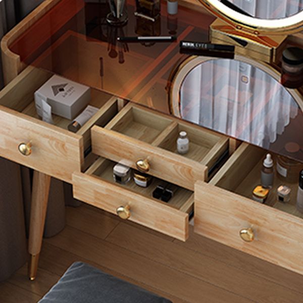 Modern Drawers Dressing Table Solid Wood Dresser Mirrored Vanity Set Clearhalo 'Bedroom Furniture' 'furn' 'furn_makeup_vanities' 'Furniture' 'Makeup Vanities' 'makeup_vanities' 1200x1200_530e0e26-c642-409d-a9aa-8da16235ee23