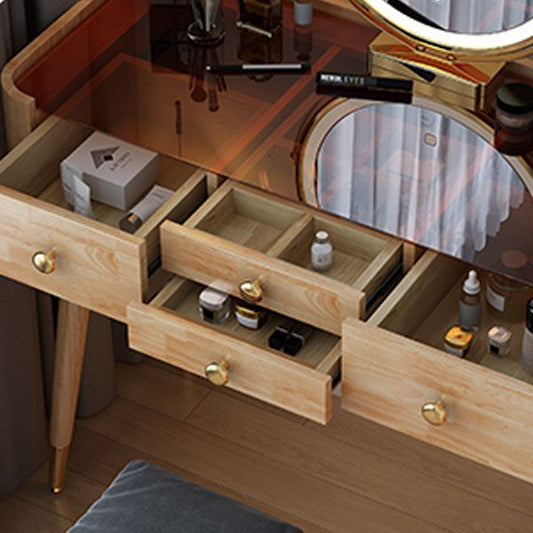 Modern Drawers Dressing Table Solid Wood Dresser Mirrored Vanity Set Clearhalo 'Bedroom Furniture' 'furn' 'furn_makeup_vanities' 'Furniture' 'Makeup Vanities' 'makeup_vanities' 1200x1200_530e0e26-c642-409d-a9aa-8da16235ee23