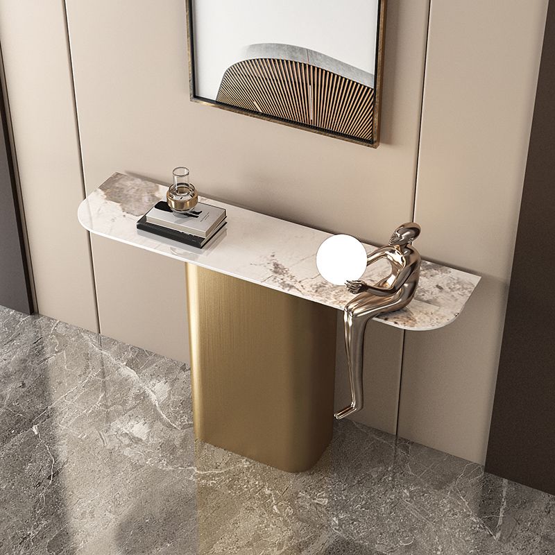 Contemporary Console Accent Table Antique Finish Half Moon Console Table Clearhalo 'Console Tables' 'console_tables' 'Entry & Mudroom Furniture' 'furn' 'furn_console_tables' 'Furniture' 1200x1200_530f371c-4819-45c5-8188-dc9dacfee47b