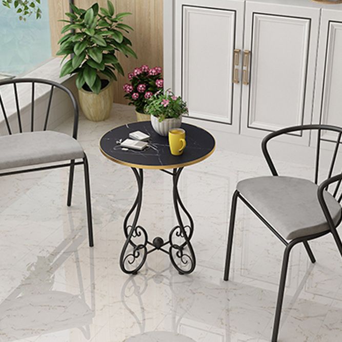 Metal X-base End Table Modernistic Round Side End Table for Living Room