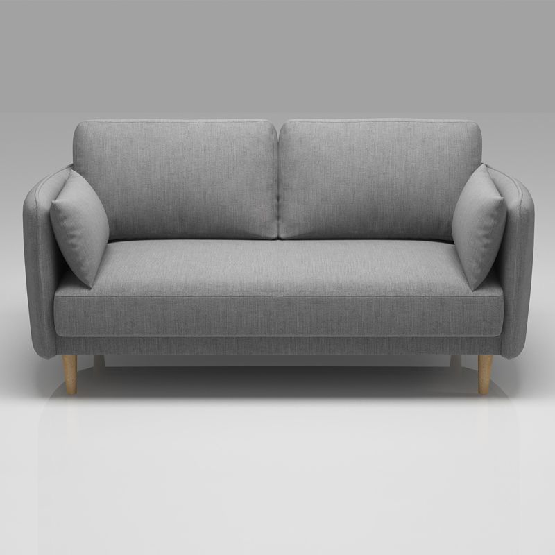 Sofá de brazo cuadrado estándar contemporáneo de lino para sala de estar, apartamento