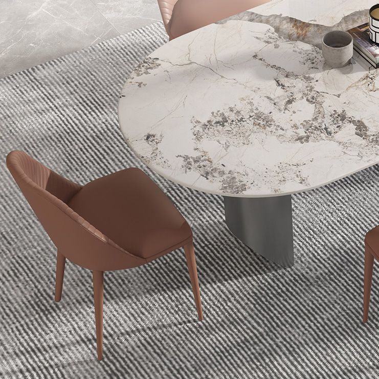 Metal Traditional Luxury Oval Table Sintered Stone Table for Dining Room and Kitchen Clearhalo ' dining_table' 'Dining Tables & Seating' 'Dining Tables' 'furn' 'furn_dining_table' 'Furniture' 'furniture_dining_table' 'Kitchen & Dining Furniture' 'kitchen&dining_furn' 'kitchen' 'kitchen_dining_table' 1200x1200_53128c31-cf5f-4114-b46c-9337916377e1