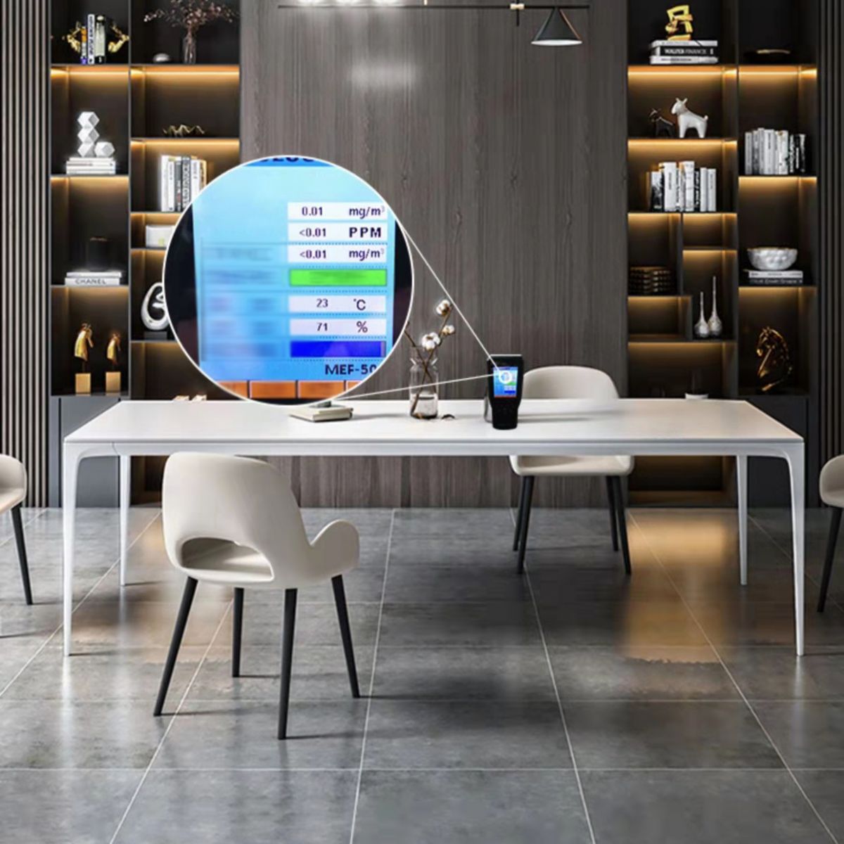 Stone Top Dining Table Contemporary Rectangle Dining Table with 4 Legs in White Clearhalo 'Dining Tables & Seating' 'Dining Tables' 'dining_table' 'Furniture' 'furniture_dining_table' 'Kitchen & Dining Furniture' 'kitchen' 'kitchen_dining_table' 1200x1200_5315e8cd-3f14-49b1-b517-9e28b2314bbe
