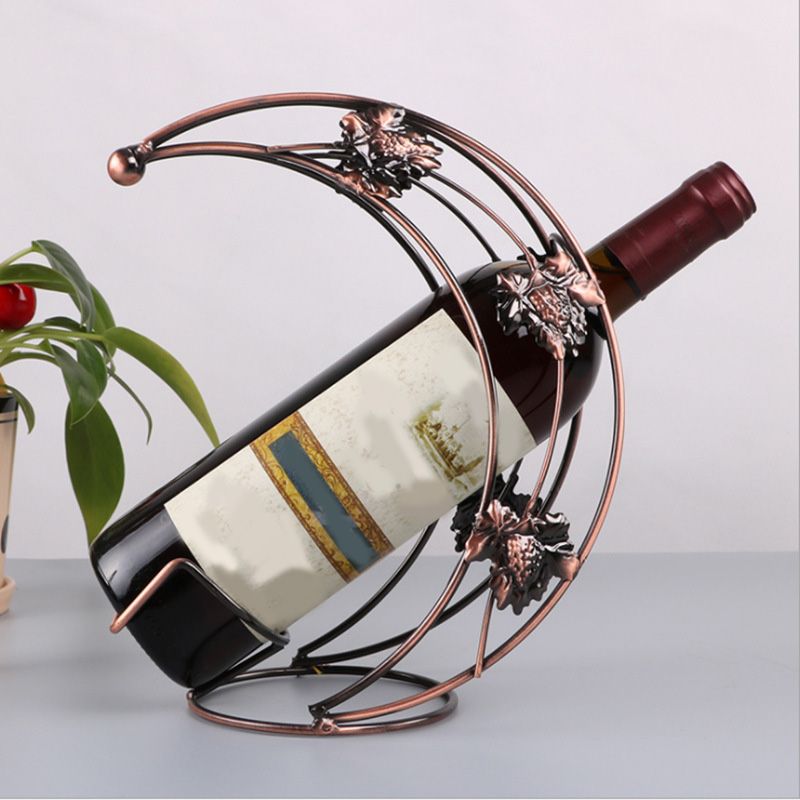 Glam Metal Wine Bottle Rack Countertop Bottle Holder for Living Room Clearhalo 'furn' 'furn_wine_racks' 'Furniture' 'Kitchen & Dining Furniture' 'Wine Racks' 'wine_racks' 1200x1200_53167756-82e6-4172-b0c9-db6320439d84