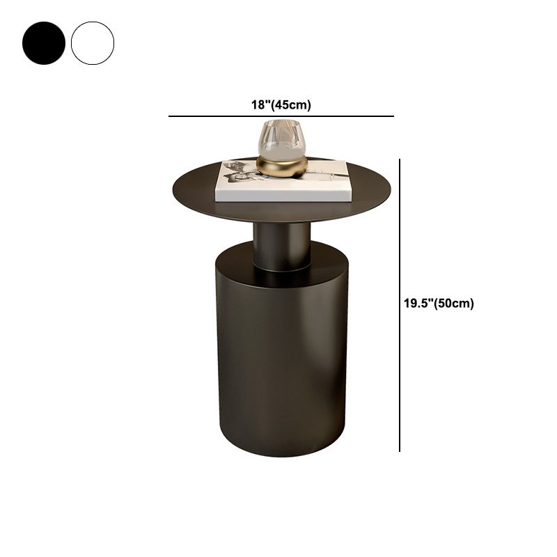 Mesa de pedestal de mediados de siglo de 19.7 "Table de metal redonda de metal redonda