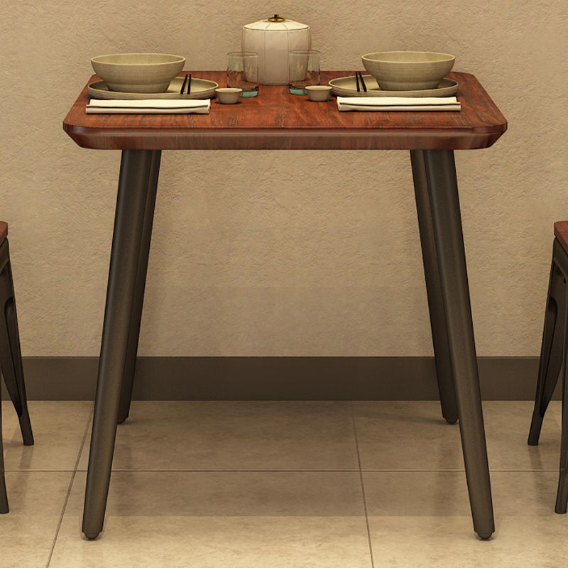 Mesa de comedor de madera sólida Mesa de comedor cuadrada industrial con 4 patas