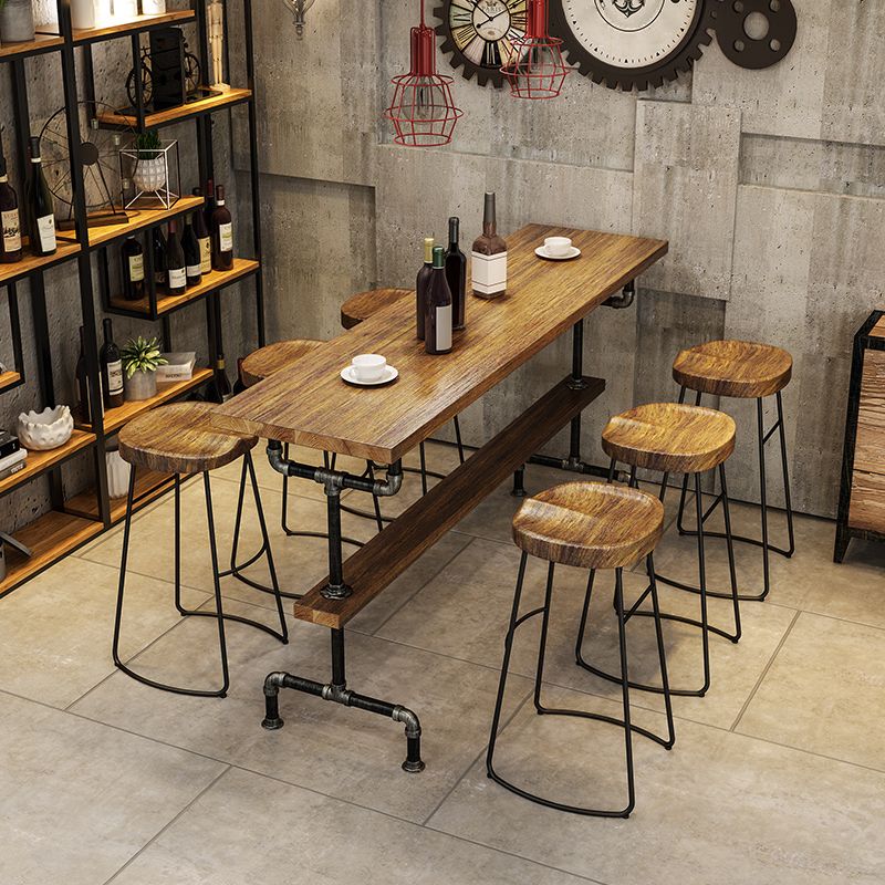 Black Iron Bar Stool Industrial Style Wood Backless Counter Stool with Saddle Seat Clearhalo 'Bar Furniture' 'Bar Stools' 'bar_stools' 'furniture_bar_stools' 'Kitchen & Dining Furniture' 'kitchen&dining_furn' 'kitchen' 'kitchen_furn' Furniture' 1200x1200_53178e54-8afb-481d-9382-845c85b64cb6
