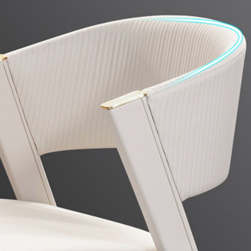 Glam Kitchen Dining Side Chair  Open Back Metal Legs Armless Chair