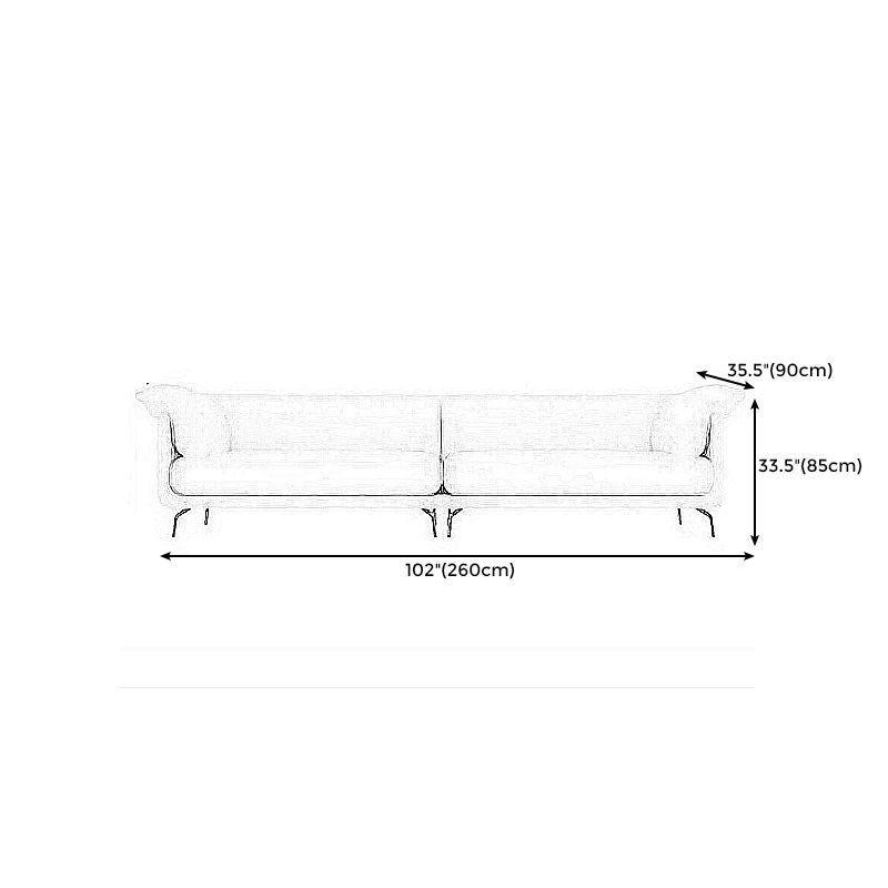 Pillow Top Arm Sectionals 33.46"High Removable Cushion Sofa for Living Room, Beige Clearhalo 'furn' 'furn_sectionals' 'Furniture' 'furniture_sectionals' 'Living Room Furniture' 'Sectionals' 1200x1200_5317d458-1c21-4fc9-b966-2f7948c12c59