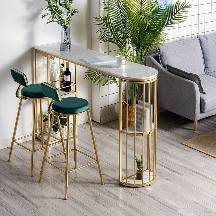 White and Black Glam Style Table in Faux Marble and Metal Coffe Shop Bar Table Clearhalo 'Bar Furniture' 'Bar Tables' 'bar_tables' 'furn' 'furn_bar_tables' 'Furniture' 'furniture_bar_tables' 'Kitchen & Dining Furniture' 1200x1200_5318267d-e57f-4fff-89aa-b6da15175a65
