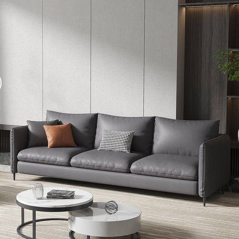 Courette de bras carré standard tissu dos en vrac et sage de sage en cuir faux en gris