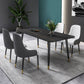 Rectangle Dining Table White and Black Stone Modern Dining Table