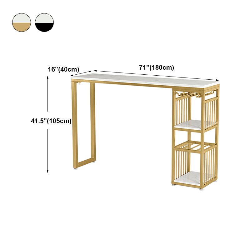 Modern Rectangle Bar Dining Table with Shelf Bar Height Table 42-Inch Top Clearhalo 'Bar Furniture' 'Bar Tables' 'bar_tables' 'furn' 'furn_bar_tables' 'Furniture' 'furniture_bar_tables' 'Kitchen & Dining Furniture' 'kitchen&dining_furn' 'kitchen' 1200x1200_531a0d11-e24c-4cdf-a2cd-a11216d0585c