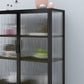 Glass Door Iron Sideboard Modern Server Cabinet with Storage for Kitchen Dining Room Clearhalo 'buffet_sideboard' 'Buffets & Sideboards' 'furn' 'furn_buffet_sideboard' 'Furniture' 'furniture_buffet_sideboard' 'Kitchen & Dining Furniture' 1200x1200_531e5763-1299-490f-9e51-870c94b90eaa