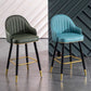 Modern Faux Leather Bar Chair Indoor Upholstered Bar Stool with Footrest