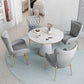 Minimalist Kitchen Standard Dining Table White Sintered Stone Dining Table with Pedestal Base Clearhalo ' dining_table' 'Dining Tables & Seating' 'Dining Tables' 'furn' 'furn_dining_table' 'Furniture' 'furniture_dining_table' 'Kitchen & Dining Furniture' 'kitchen&dining_furn' 'kitchen' 'kitchen_dining_table' 1200x1200_531f4efb-f077-4721-aef2-b04ecac666e9