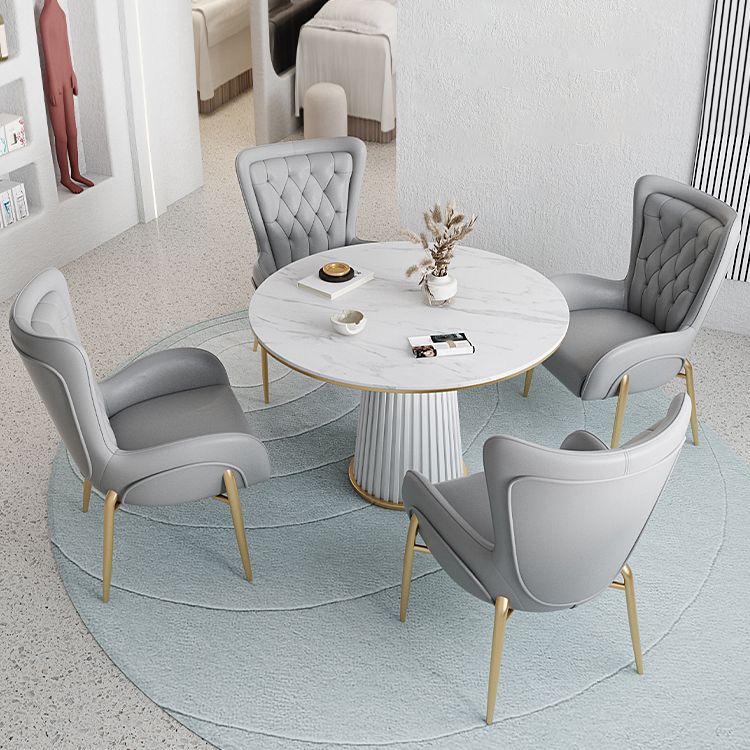 Minimalist Kitchen Standard Dining Table White Sintered Stone Dining Table with Pedestal Base Clearhalo ' dining_table' 'Dining Tables & Seating' 'Dining Tables' 'furn' 'furn_dining_table' 'Furniture' 'furniture_dining_table' 'Kitchen & Dining Furniture' 'kitchen&dining_furn' 'kitchen' 'kitchen_dining_table' 1200x1200_531f4efb-f077-4721-aef2-b04ecac666e9