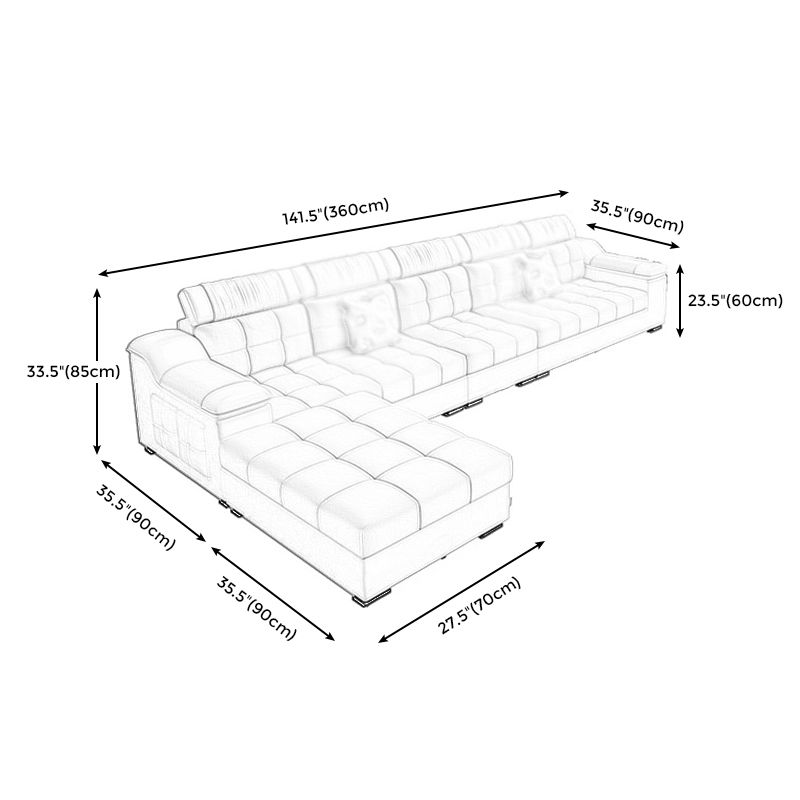 Contemporary Sofa Grey High Back Sloped Arms Sofa/Sectional for Living Room Clearhalo 'furn' 'furn_sectionals' 'Furniture' 'furniture_sectionals' 'Living Room Furniture' 'Sectionals' 1200x1200_531ffac6-b650-4032-8bb5-f572a961d87e