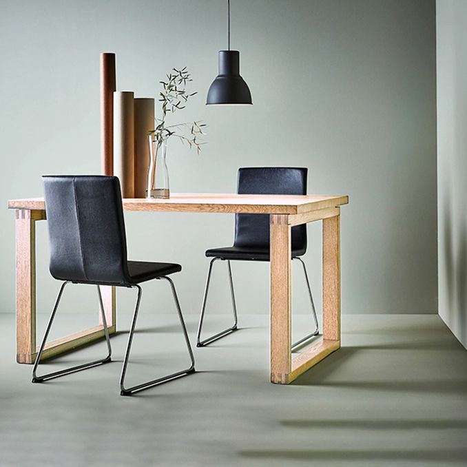 Rectangle Modern Dining Table Ash Solid Wood Table with Double Pedestal Base Clearhalo ' dining_table' 'Dining Tables & Seating' 'Dining Tables' 'furn' 'furn_dining_table' 'Furniture' 'furniture_dining_table' 'Kitchen & Dining Furniture' 'kitchen&dining_furn' 'kitchen' 'kitchen_dining_table' 1200x1200_53202e67-ee1b-42e0-826b-e340fed67f92